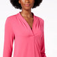 Charter Club Women's 3/4-Sleeve Top Dark Pink Size Medium