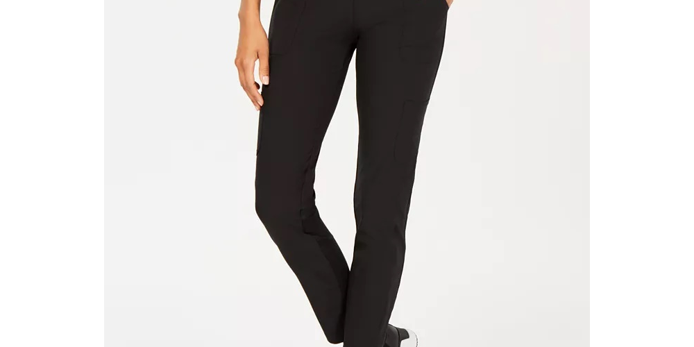 Ideology Women's Knit Back Woven Pants Black Size Small