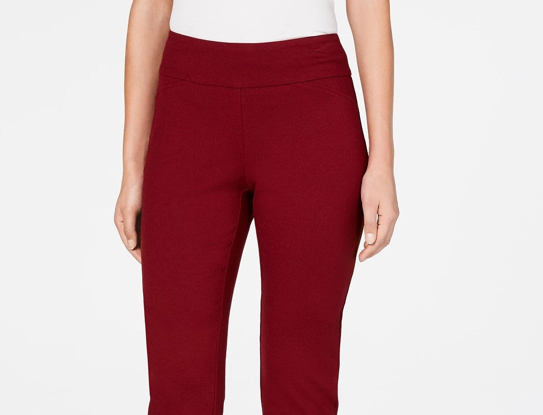 Charter Club Women's Cambridge Pull On Ponte Pants Mediun Red Size 8