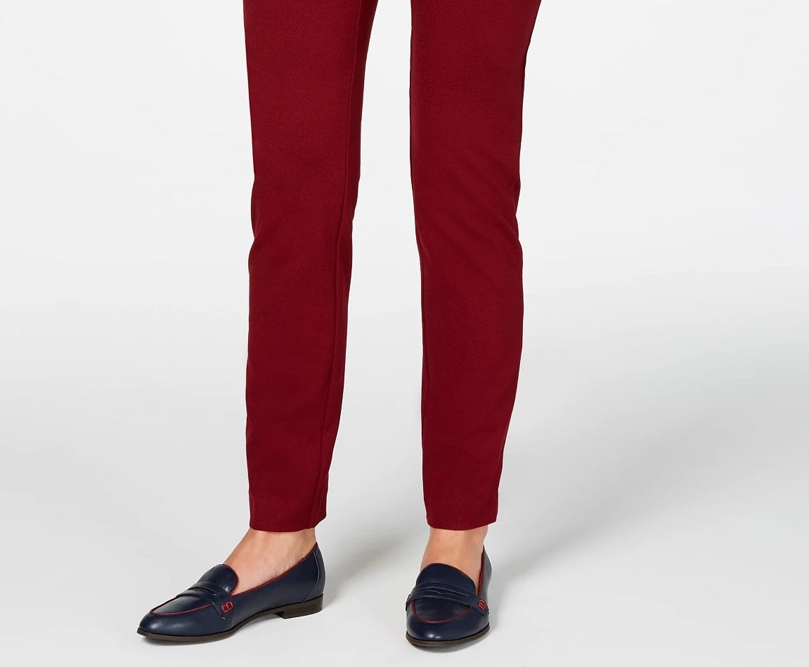 Charter Club Women's Cambridge Pull On Ponte Pants Mediun Red Size 8