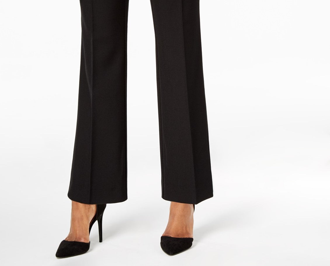 JM Collection Women's Petite Extended-Tab Trousers Charcoal Size 8P