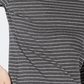 Charter Club Women's Cotton Striped Mock Neck T-Shirt Dark Grey Size Small