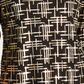 JM Collection Women's Petite Printed Jacquard Top Black Size Medium