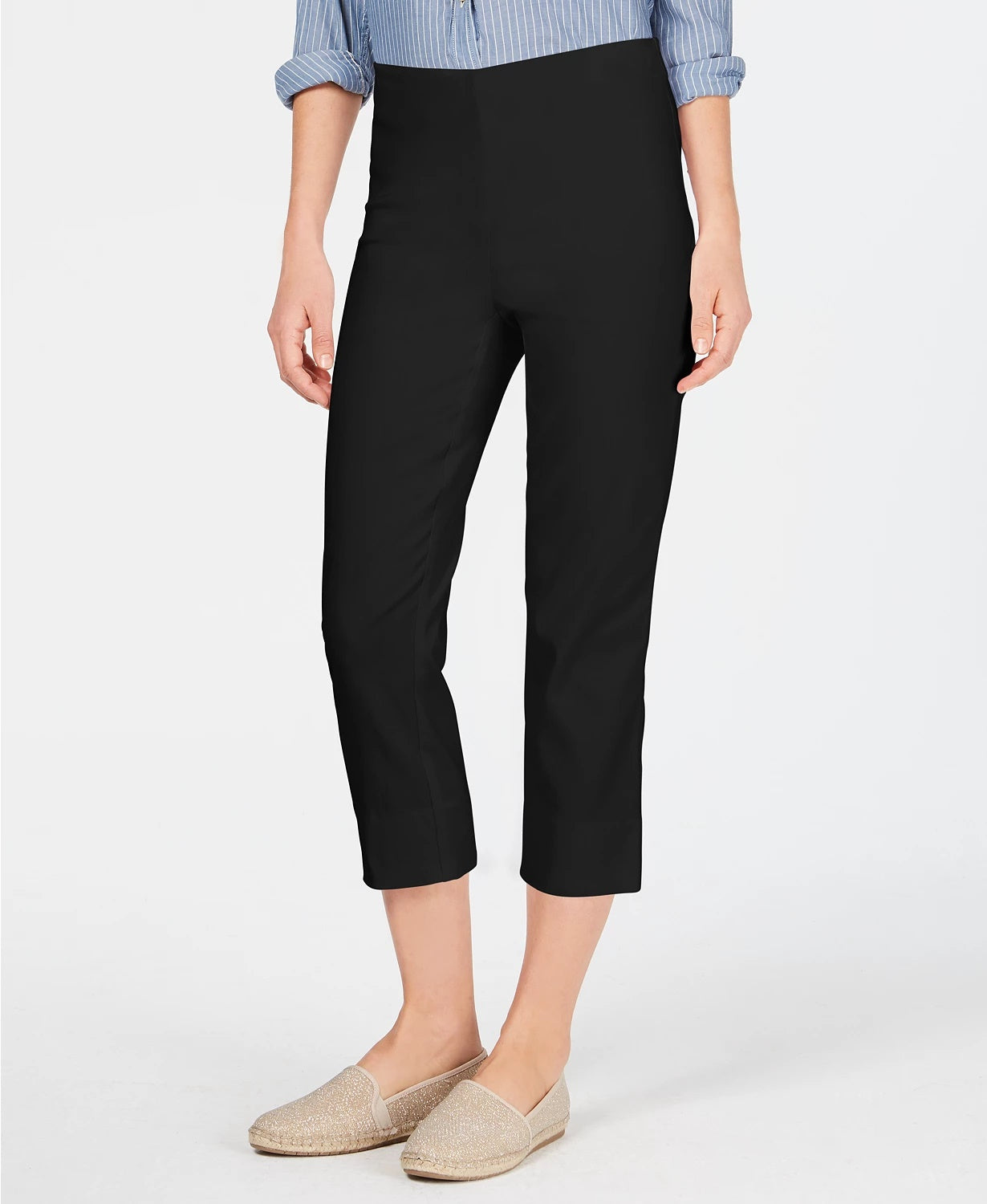 Charter Club Women's Pull-On Capri Pants Black Size 1