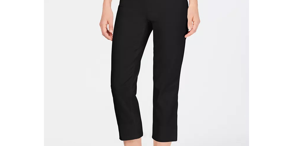 Charter Club Women's Petite Pull-On Capri Pants Black Size S