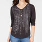Style & Co Women's Graphic T-Shirt Black Size Small