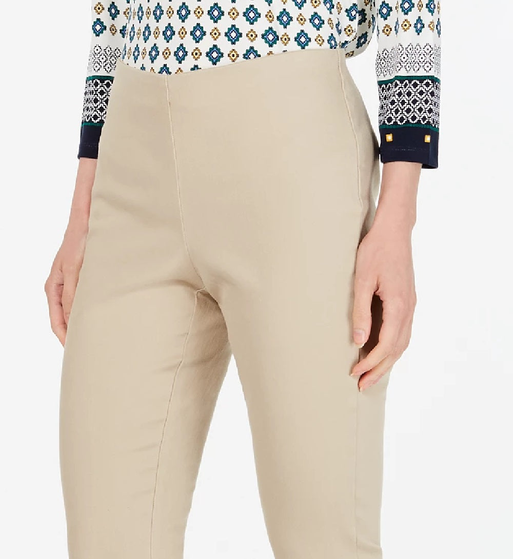 Charter Club Women's Petite Chelsea Stretch Twill Skinny Pants Beige Size 1
