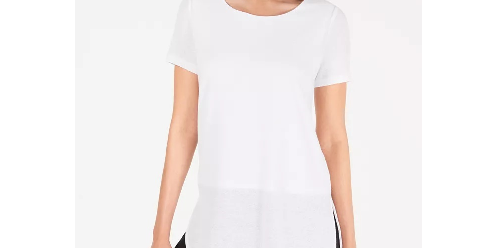 Alfani Women's Vented Hem Asymmetrical Tunic White Size Petite Small