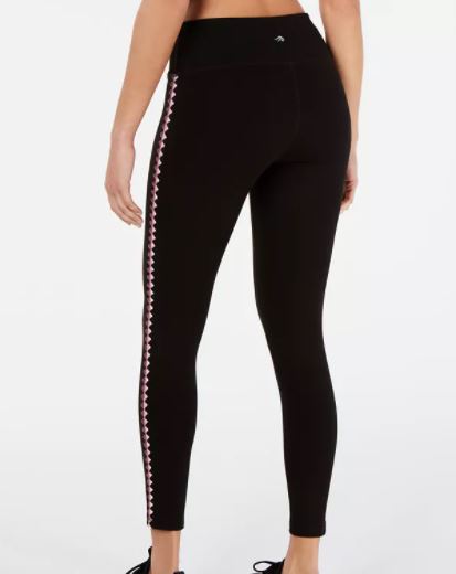 Ideology Women's Blanket Stitch Leggings Black Size X-Small