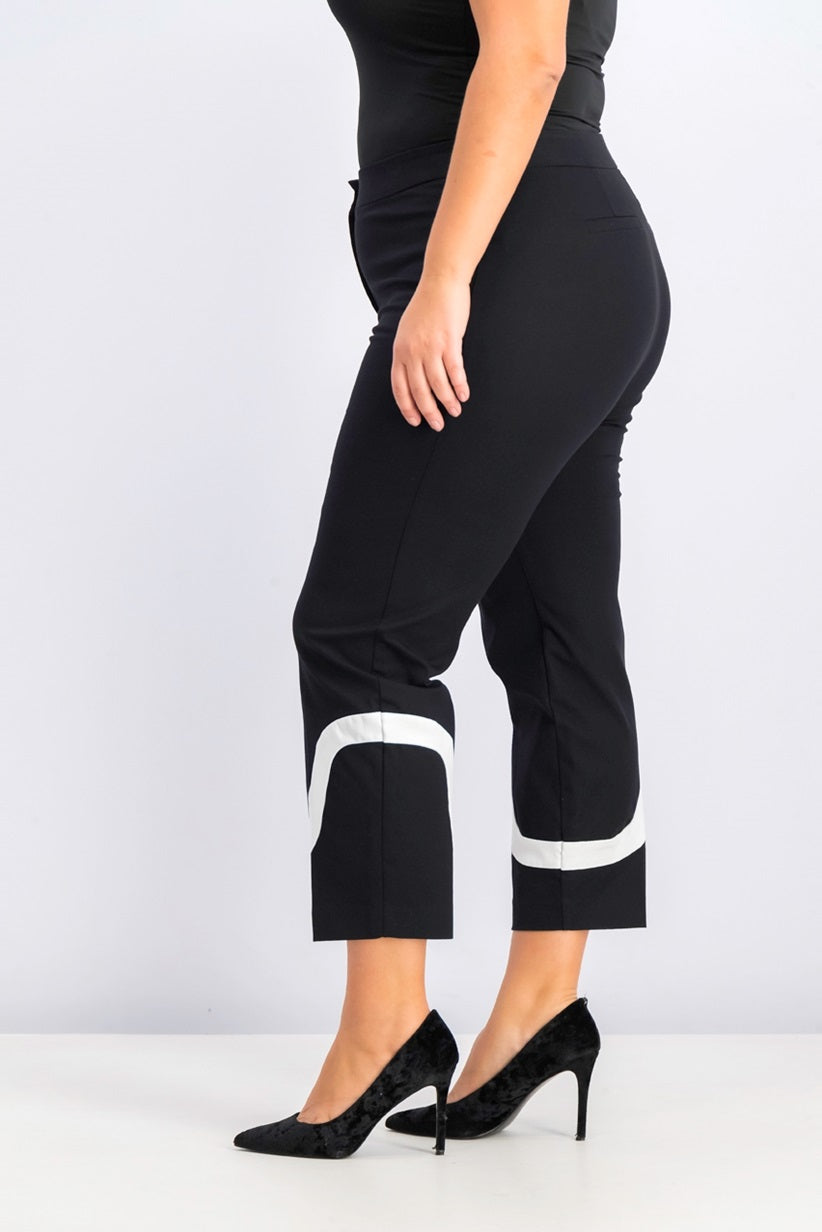 Alfani Women's Petite Colorblocked Ankle Pants Black Size 14