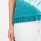 Style & Co Women's Tie-Dyed Ruffle-Hem Top Blue Size Extra Small