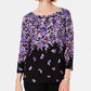 Karen Scott Women's Floral Print Sweater Black Size Medium