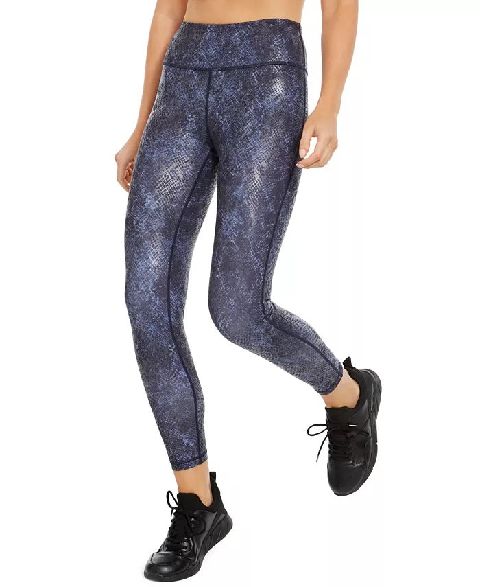 Ideology Women's Python Printed Leggings Navy Size X-Large