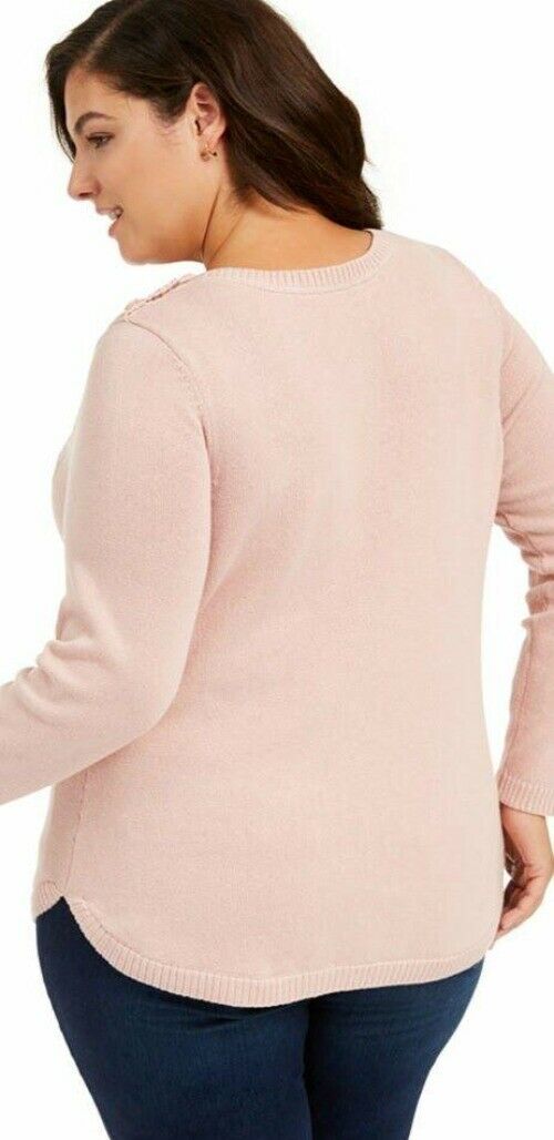 Charter Club Women's Cable Sweater Pink Size Extra Large