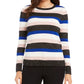 Charter Club Women's Striped Crewneck Sweater Med Blue Size Small