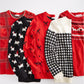 Charter Club Women's Printed Crewneck Sweater Medium Red Size X-Small