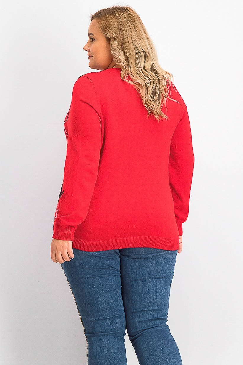 Charter Club Women's Argyle Crewneck Sweater Medium Red Size Large