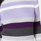 Karen Scott Women's Striped Mock Neck Cotton Sweater Purple Size X-Small
