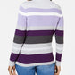 Karen Scott Women's Striped Mock Neck Cotton Sweater Purple Size X-Small