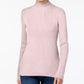 Karen Scott Women's Cotton Ribbed Turtleneck Top Pink Size Large