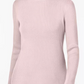 Karen Scott Women's Cotton Ribbed Turtleneck Top Pink Size Large