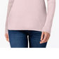 Karen Scott Women's Cotton Ribbed Turtleneck Top Pink Size Large