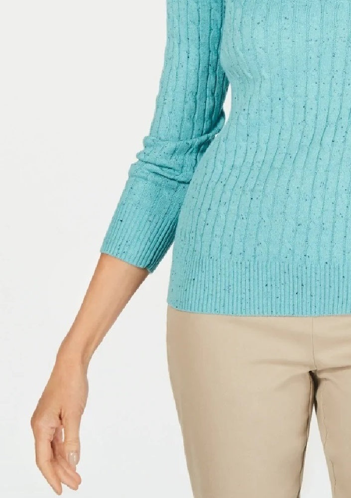 Karen Scott  Women's Cable Knit Sweater Teal Aqua Size X-Large