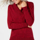 Karen Scott Women's Cotton Marled Shawl-Collar Sweater Bright Red Size Extra Small