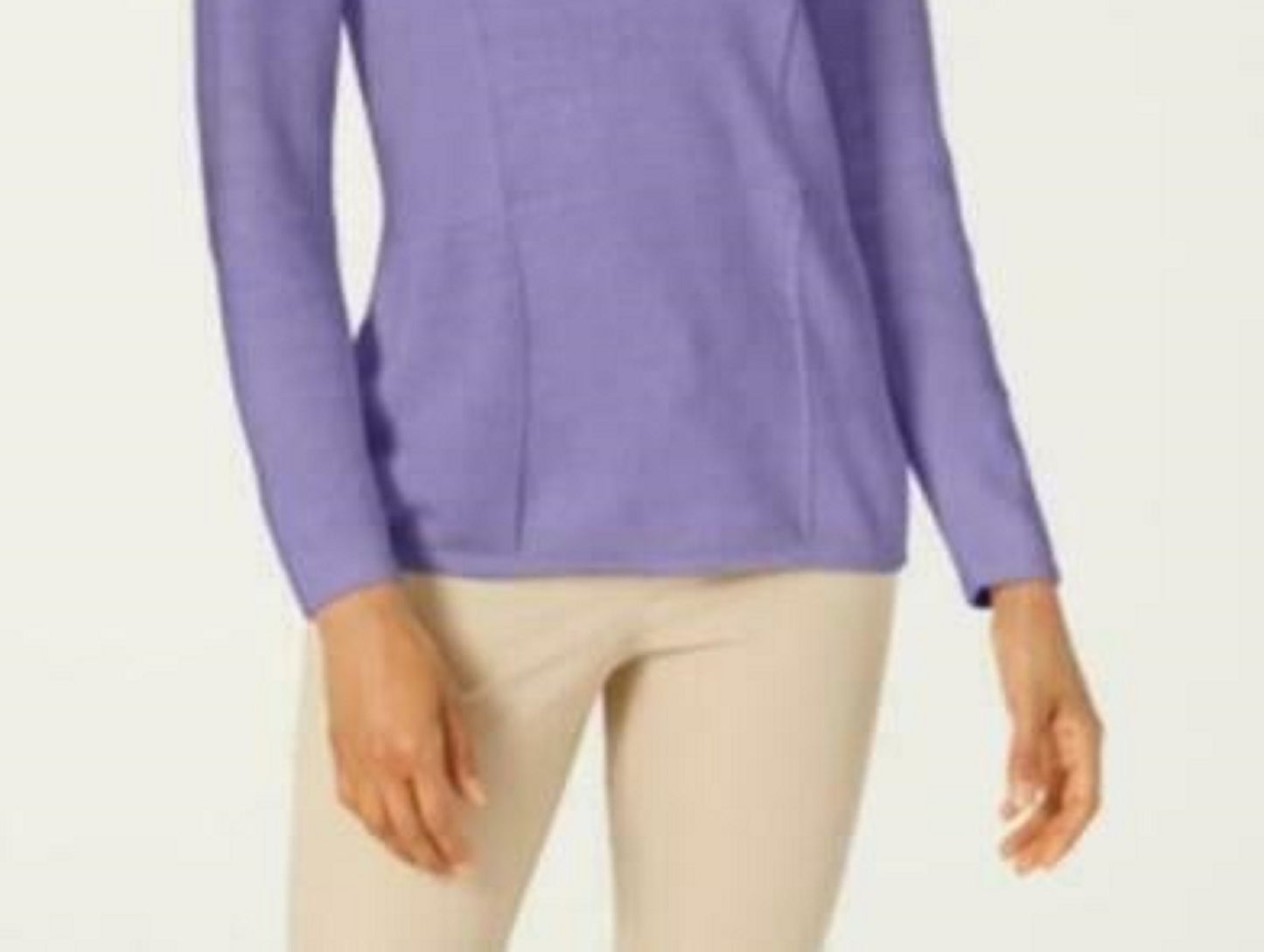 Karen Scott Women's Patchwork-Stitch Pullover Sweater Purple Size Medium