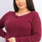 Karen Scott Women's Textured Tunic Sweater Merlot Size Medium