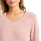 Karen Scott Women's V Neck Chenille Sweater Medium Red Size Medium