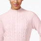 Karen Scott Women's Petite Cable-Knit Sweater Pink Size  Medium