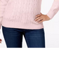 Karen Scott Women's Petite Cable-Knit Sweater Pink Size  Medium