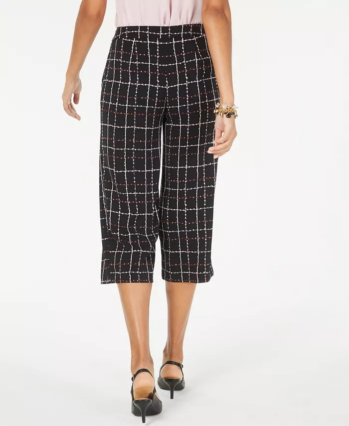 Alfani Women's Printed Belted Culottes Black Size 6 Petite