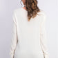 JM Women's Collection Button-Cuff Crewneck Sweater Natural Size Extra Large