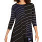 Alfani Women's Printed High Low Tunic Navy Size Small