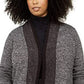 Karen Scott Women's Plus Tipped Cardigan Sweater Black Size 2X