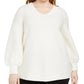 Alfani Women's Ottoman Stitch Sweater Natural Size 2X