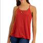 Bar III Women's Zip Back Halter Top Red Size Small