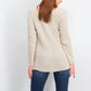 Style & Co Women's Scalloped Hem Ribbed Knit Sweater Beige Size Medium