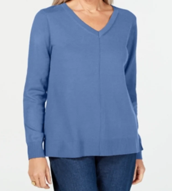 Karen Scott Women's Denim Sweater Blue Size 3X