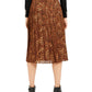 Charter Club Women's Animal Print Pleated Skirt Beige Size Small