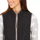 Charter Club Women's Quilted Stand-Collar Vest Black Size Small