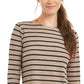Charter Club Women's Heather Long Sleeve Top Dark Beige Size X-Large