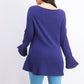 Style & Co Women's Ruffle Hem Knit Sweater Med Purple Size X-Small