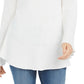 Style & Co Women's Ruffle Hem Knit Sweater White Size Large
