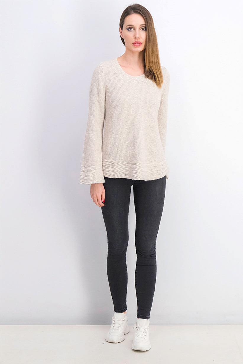Style & Co Women's Boxy Knit Pullover Sweater Beigekhaki Size Large