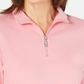 Karen Scott Women's Cotton Half-Zip Mock-Neck Top Dark Pink Size Small