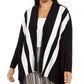 Alfani Women's Plus Striped Open Front Cardigan Black Size 3X
