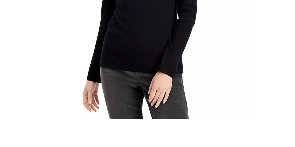 Karen Scott Women's Plaid Truck Cotton Top Black Size Large